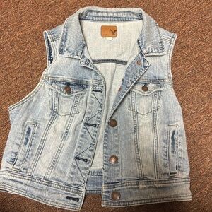 American Eagle jean jacket vest